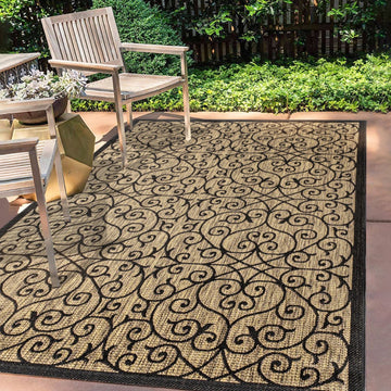 Madrid Vintage Filigree Textured Weave Indoor/outdoor Area Rug